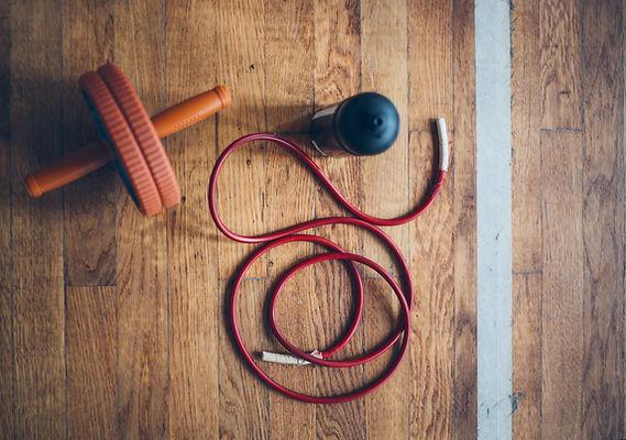 Fitness Equipment On a Wood Floor